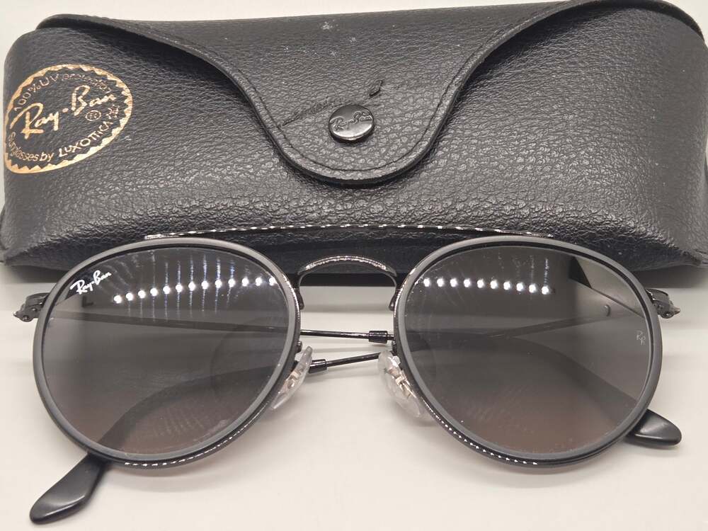 Ray-Ban Round Double Bridge (RB3647-N) Sunglasses Black Frame Dark Grey Lens